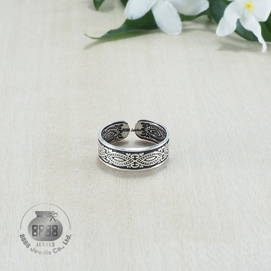 Pattern Sterling Silver Toe Ring 062022