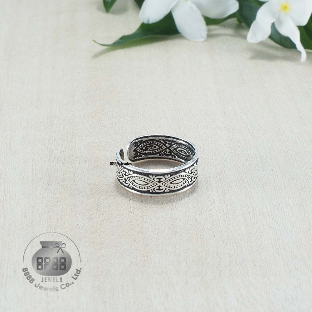 Pattern Sterling Silver Toe Ring 062022