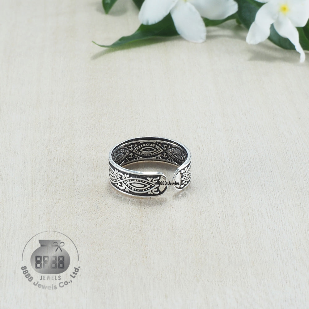Pattern Sterling Silver Toe Ring 062022