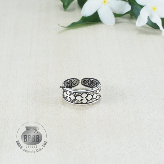 Pattern Sterling Silver Toe Ring 062024