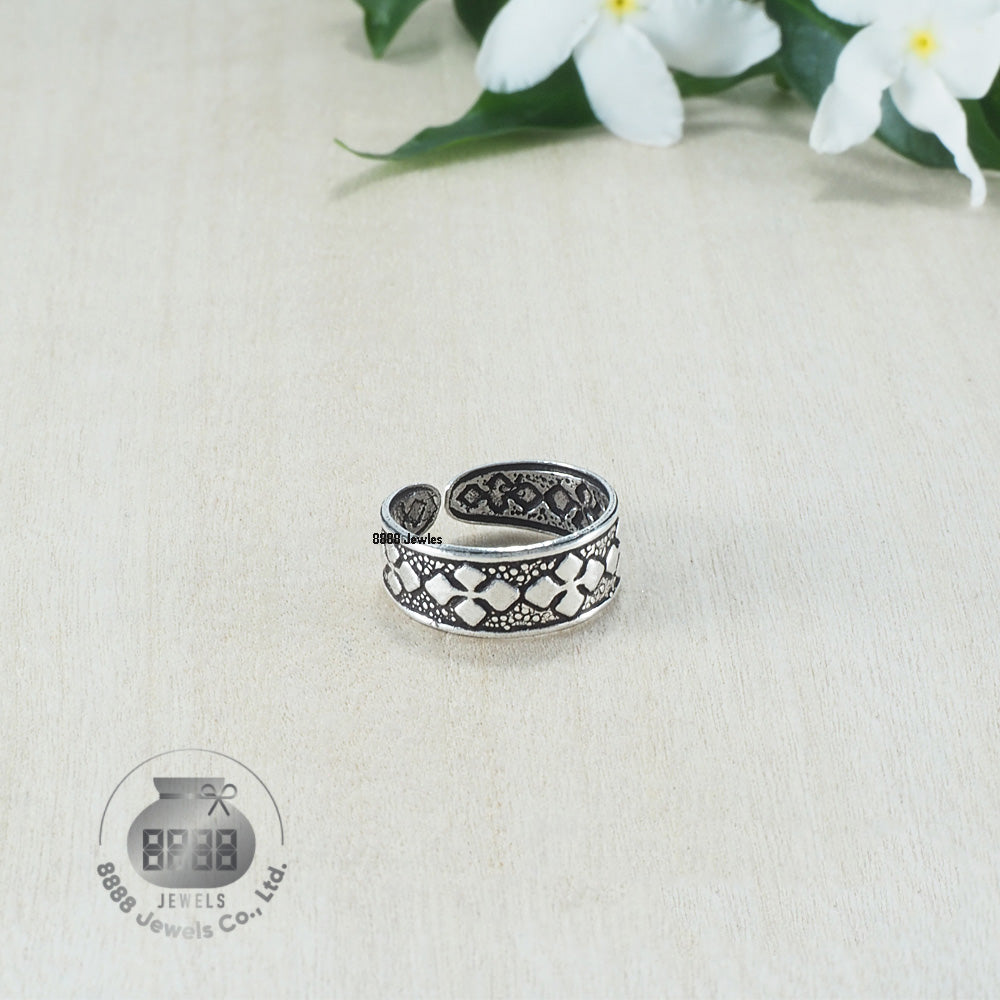 Pattern Sterling Silver Toe Ring 062024