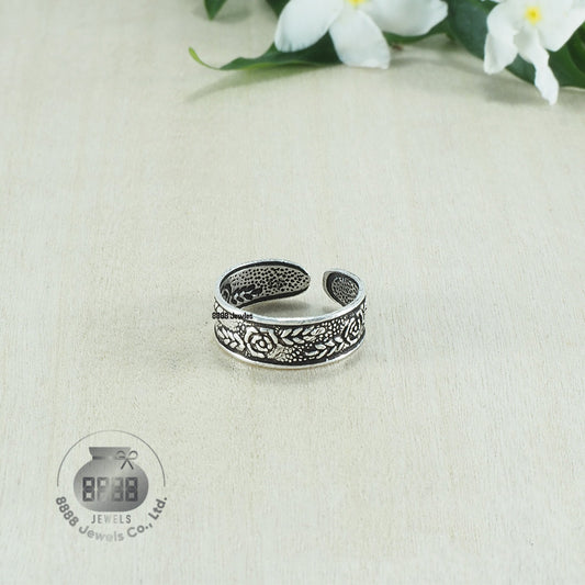 Rose Sterling Silver Toe Ring 062025