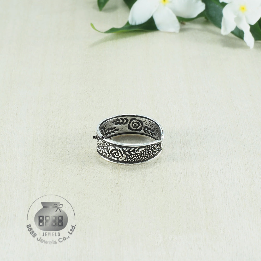 Rose Sterling Silver Toe Ring 062025