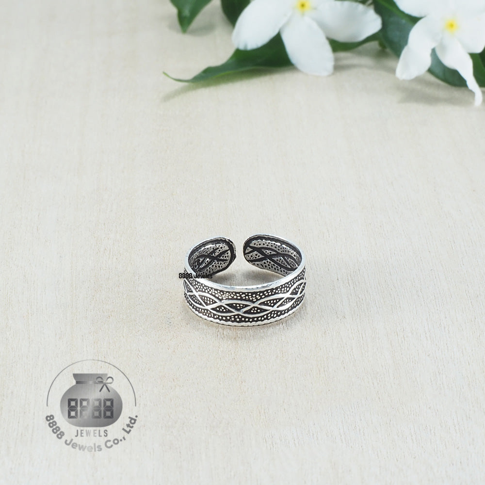 Twist Pattern Sterling Silver Toe Ring 062026