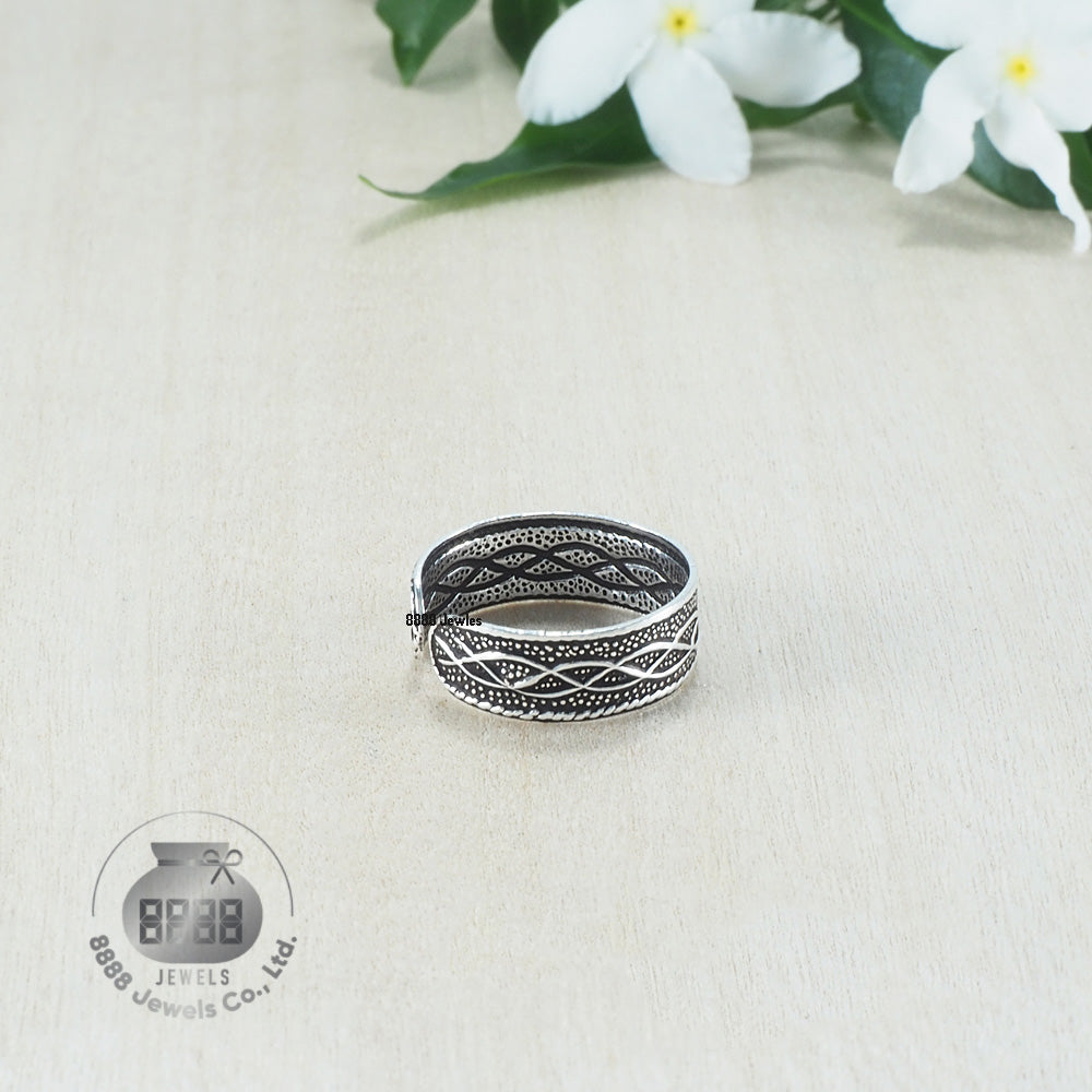 Twist Pattern Sterling Silver Toe Ring 062026