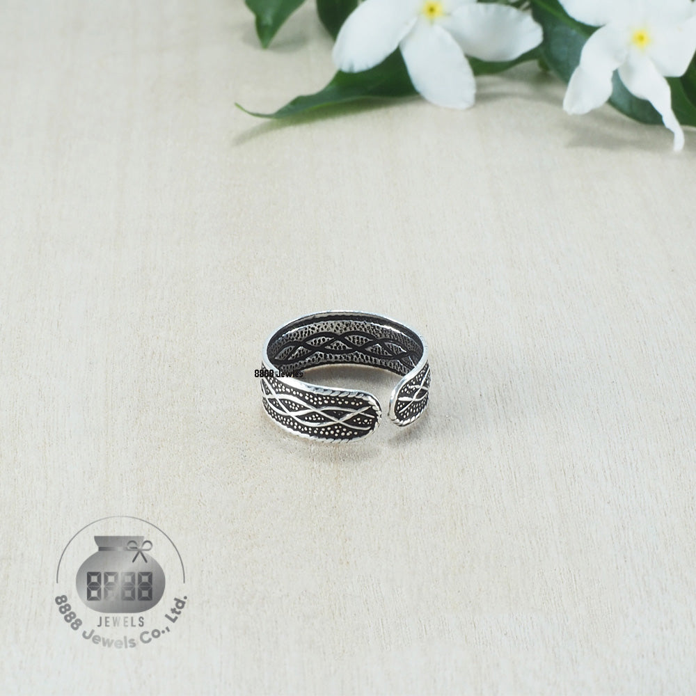 Twist Pattern Sterling Silver Toe Ring 062026