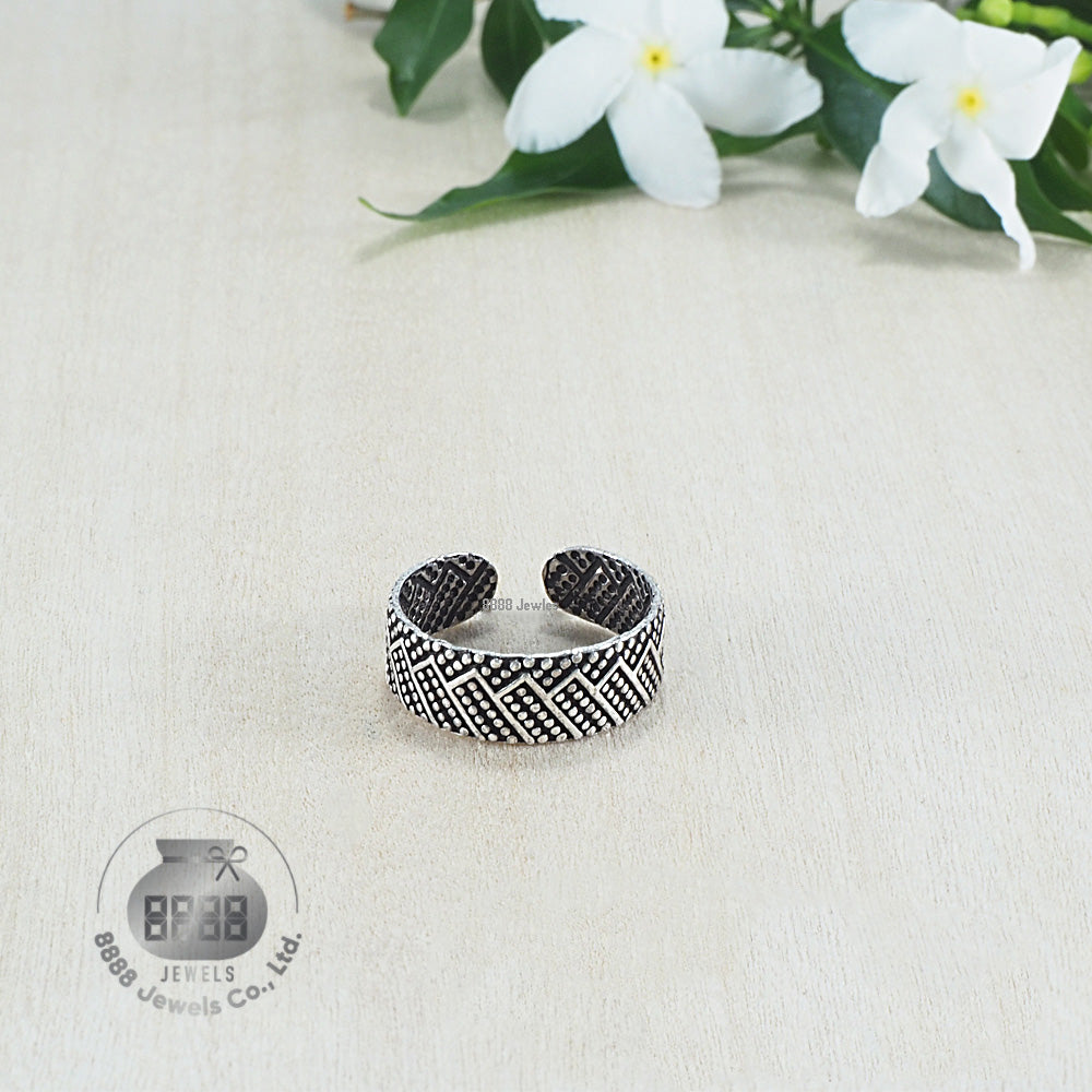 Dot Pattern Sterling Silver Toe Ring 062027