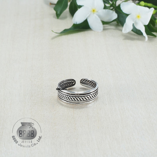 Twist Pattern Sterling Silver Toe Ring 062028