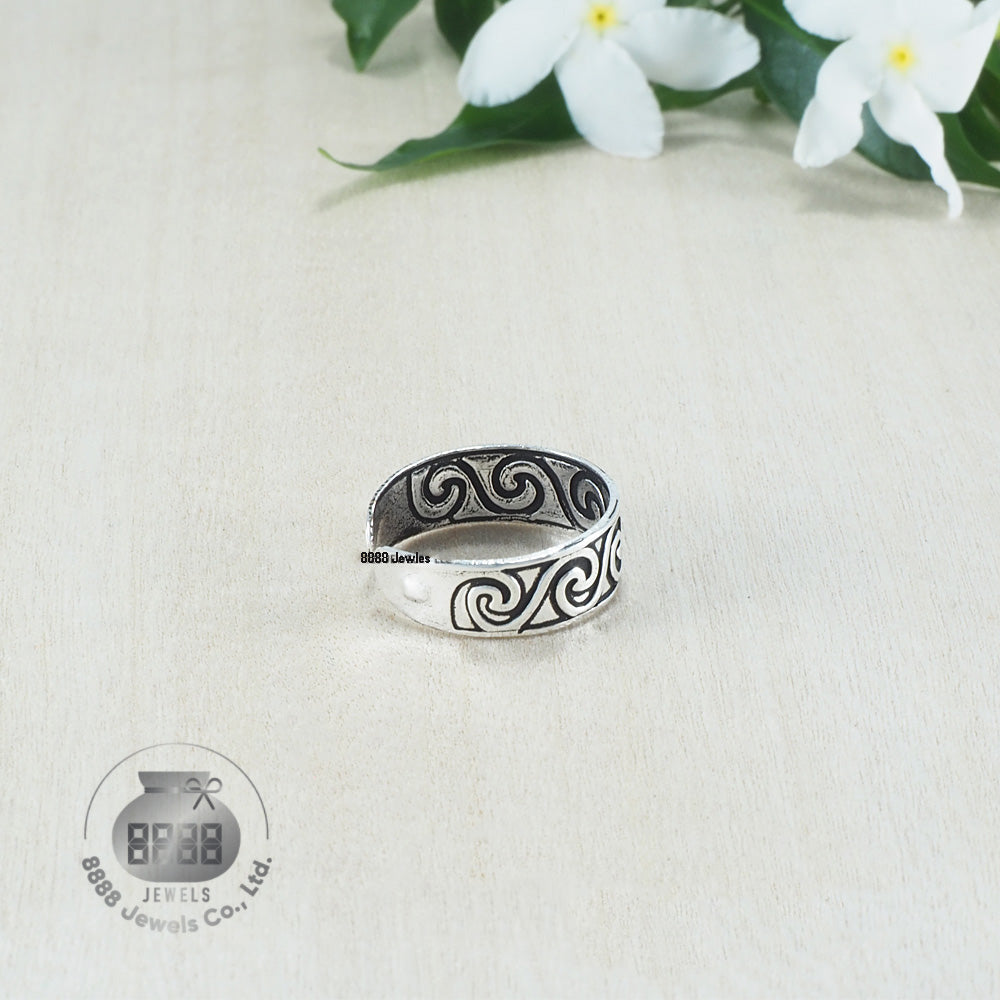 Wave Pattern Sterling Silver Toe Ring 062029