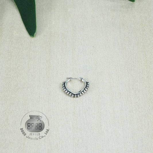Patterned Sterling Silver Nose Clip 07007