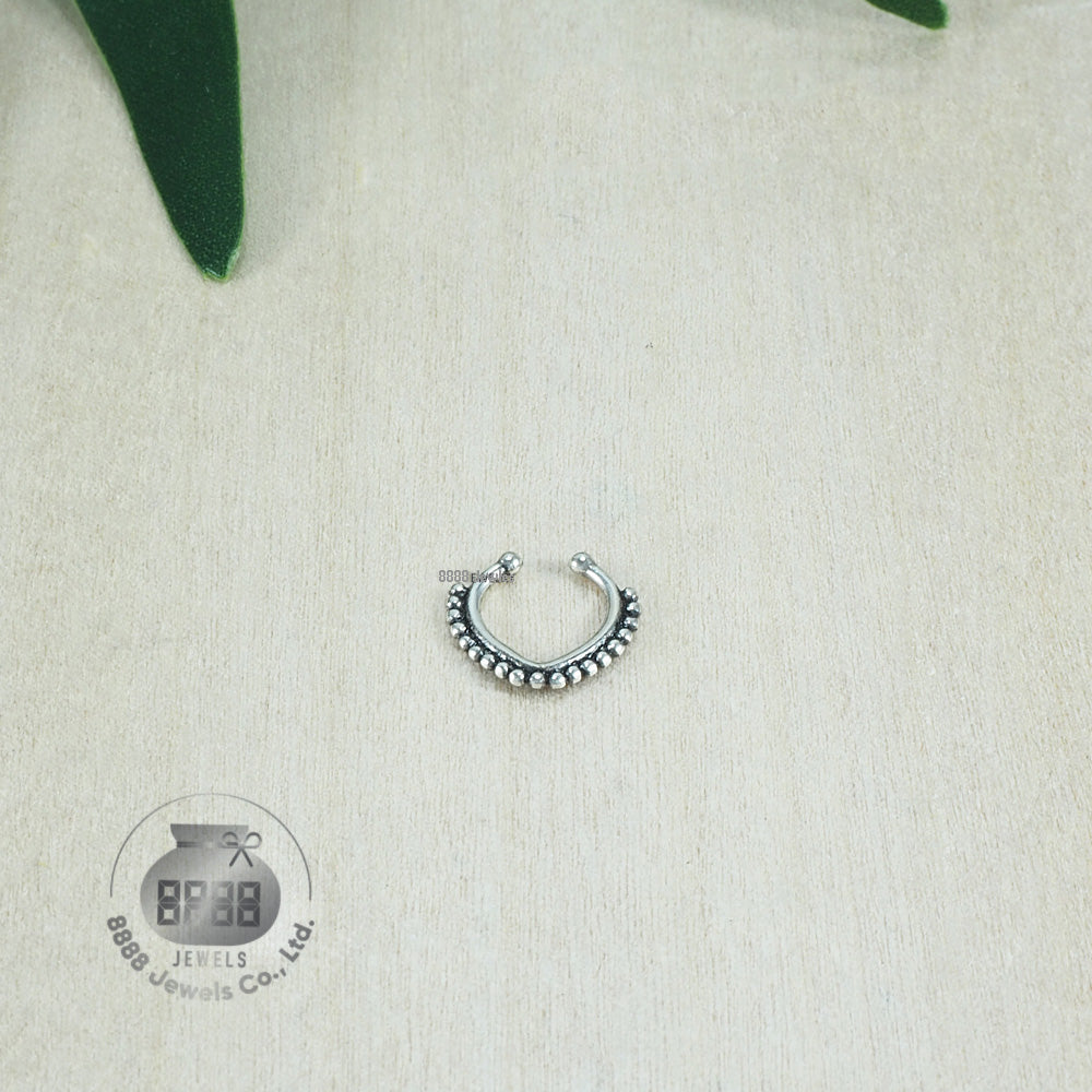 Patterned Sterling Silver Nose Clip 07007
