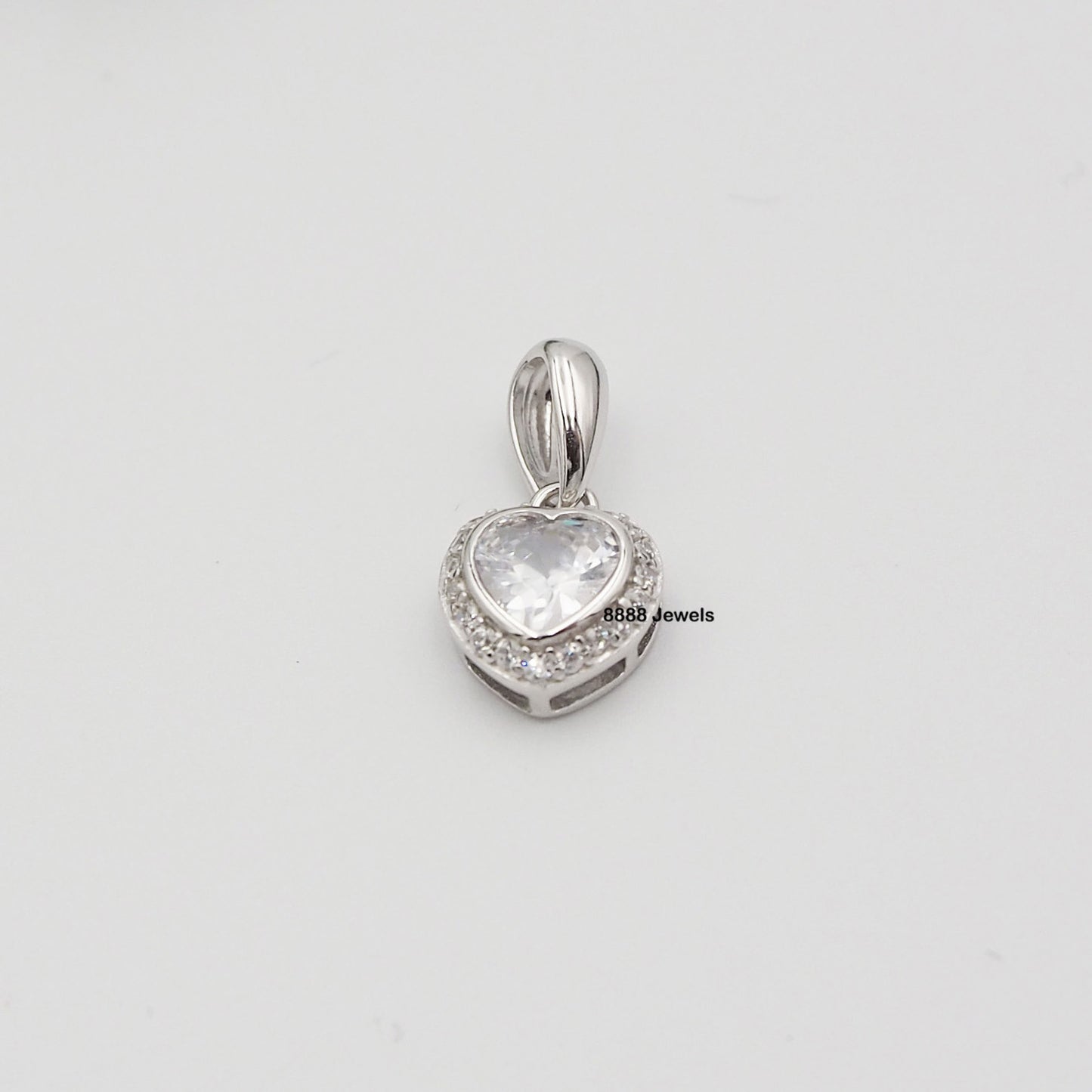 925 Sterling Silver CZ Heart Pendant