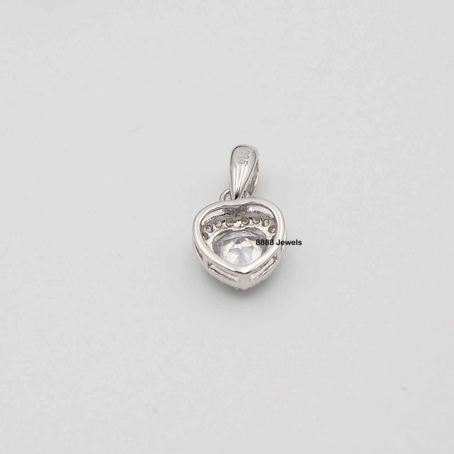 925 Sterling Silver CZ Heart Pendant