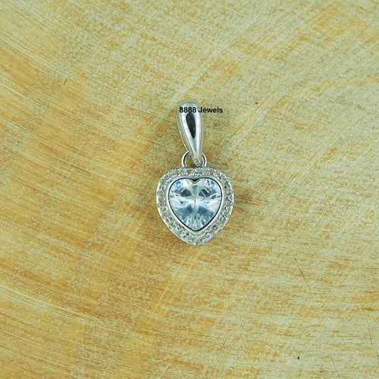 925 Sterling Silver CZ Heart Pendant