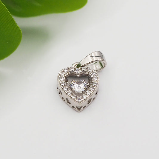 925 Sterling Silver CZ Heart Pendant