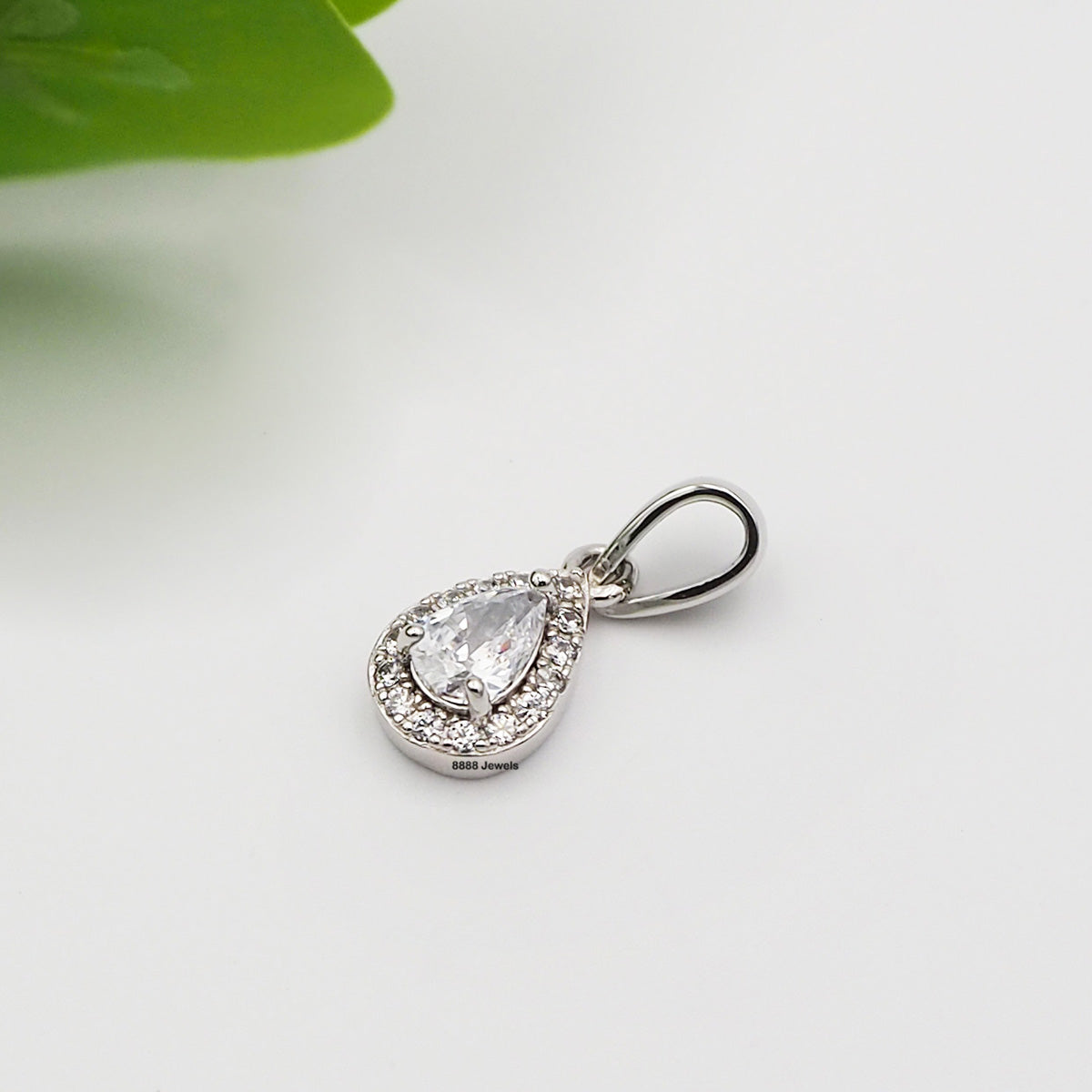925 Sterling Silver CZ Teardrop Pendant