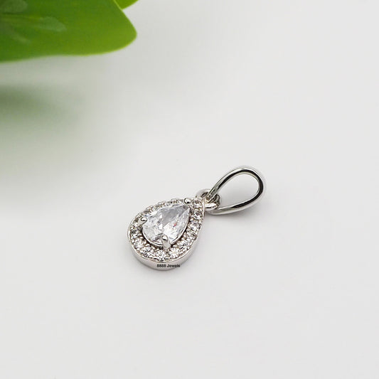 925 Sterling Silver CZ Teardrop Pendant