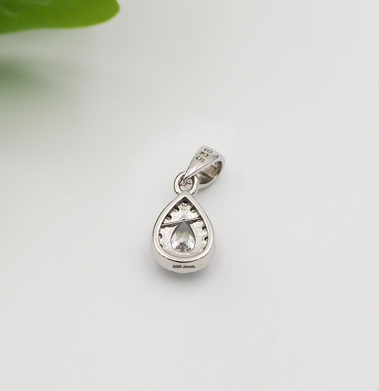 925 Sterling Silver CZ Teardrop Pendant