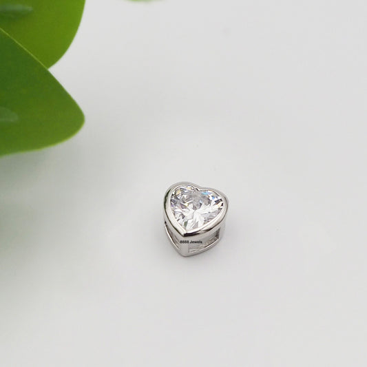925 Sterling Silver CZ Heart Pendant