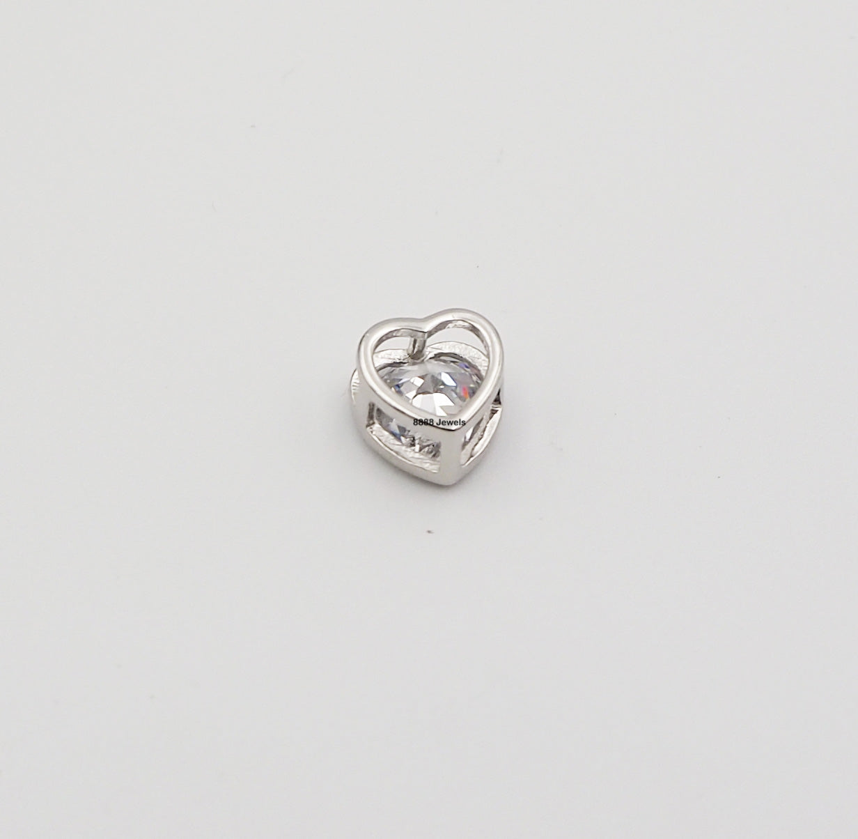 925 Sterling Silver CZ Heart Pendant