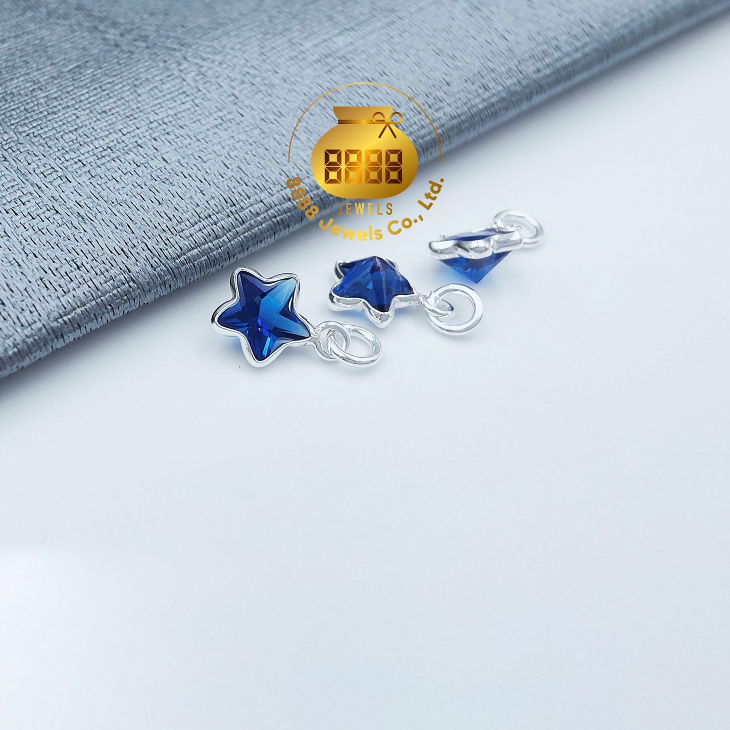 925 Sterling Silver CZ Star Charm